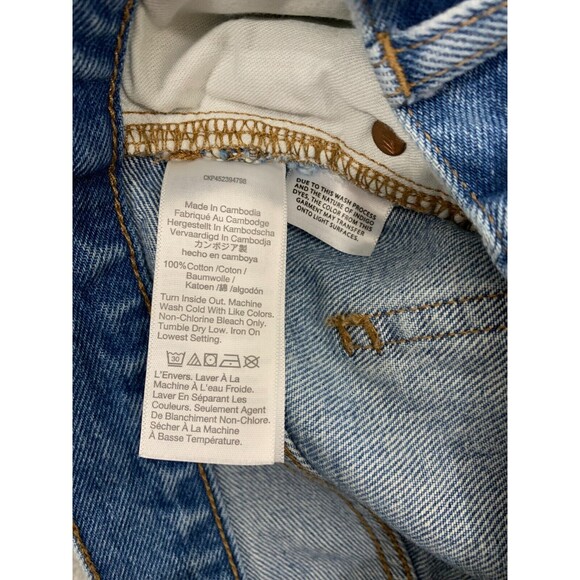 MadeWell Denim Blue Jean Distressed Cropped Daisy Dukes Short Shorts 5 Pockets - Picture 6 of 13